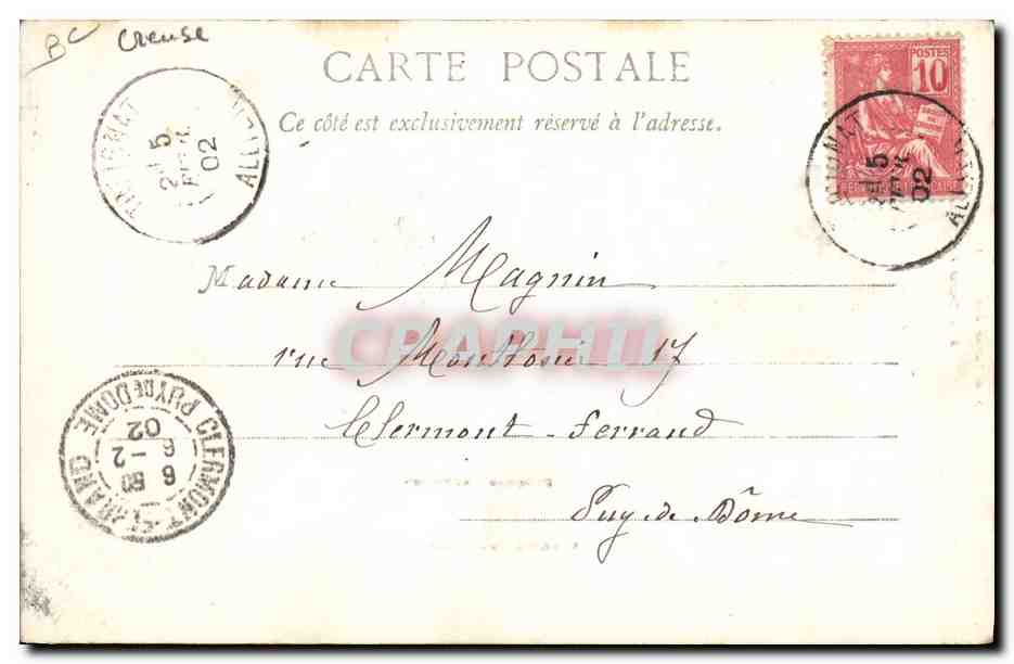 CPA Folklore Bergere Creusoise Moutons — Verso