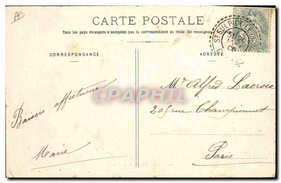 CPA Folklore Petite Bergere Creusoise Moutons — Verso