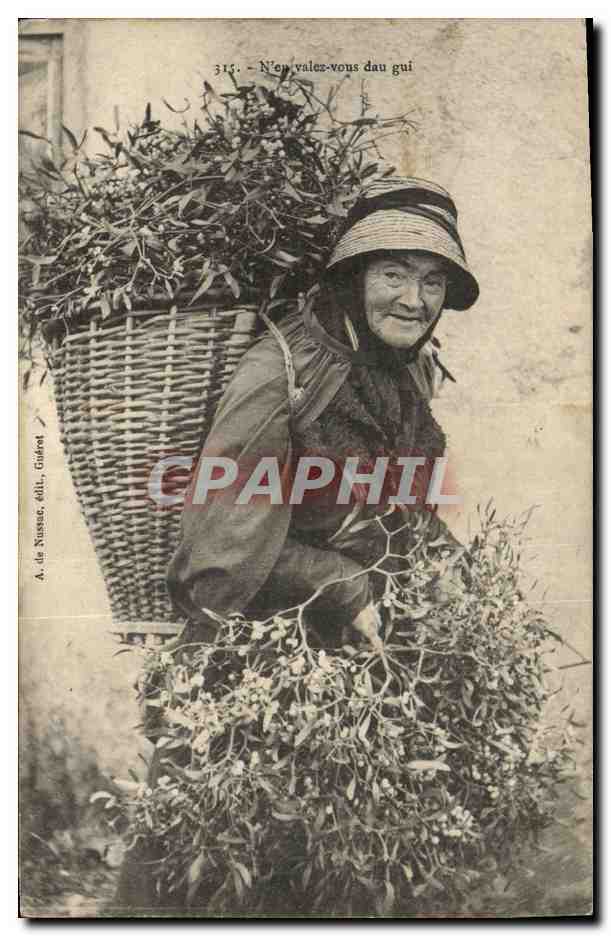 Femme portant un panier de gui — A. de Nussac, édit., Girdret — n° 315