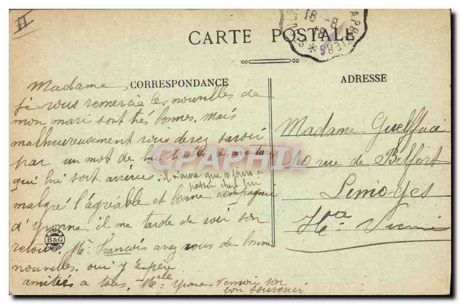 CPA Folklore Limousin Nos campagnes L'abreuvoir Enfant Vache — Verso