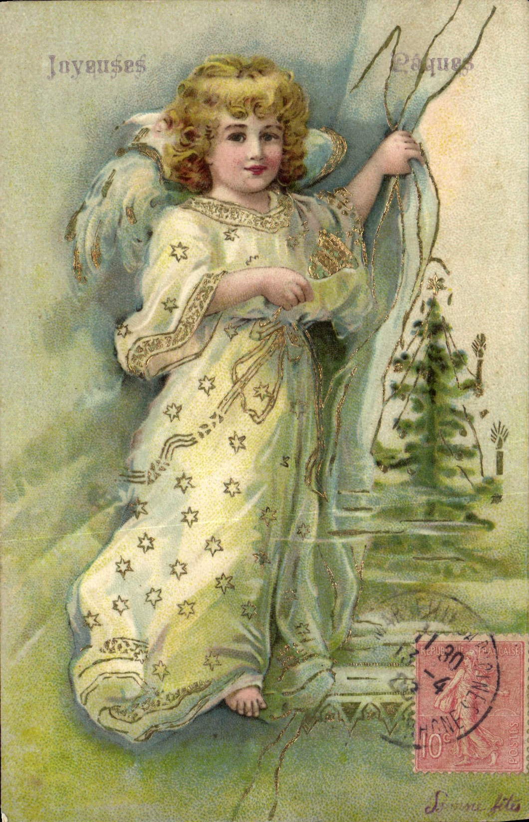 Ange joyeux — Pâques — Éditeur : B. L. H. (n° 14)