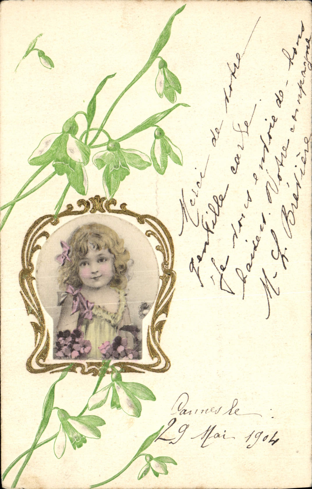 CPA Fantaisie Fleurs Enfant 