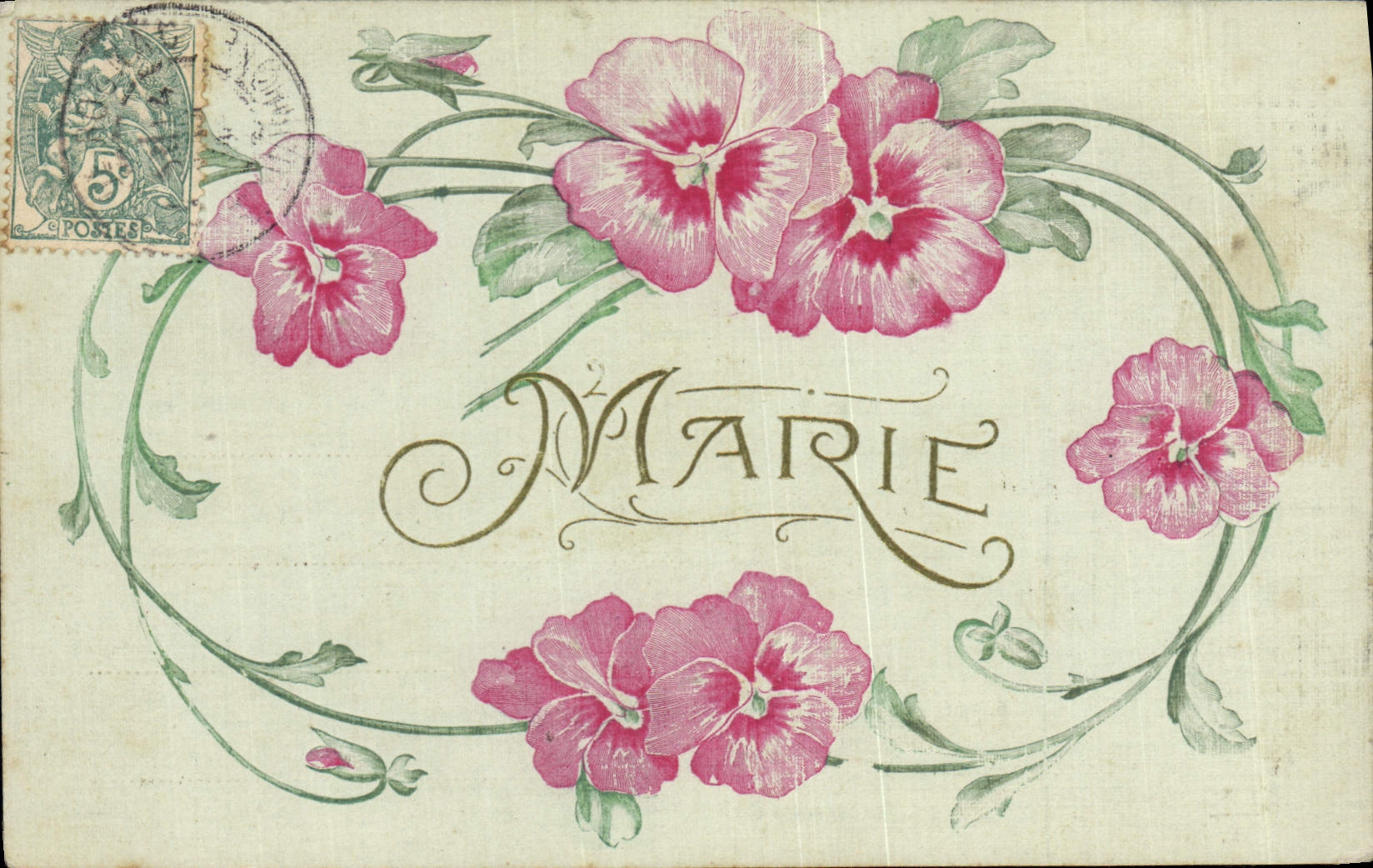 CPA Fantaisie Fleurs Marie 