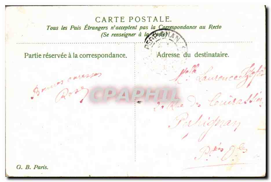 CPA Fantaisie Fleurs Pensez a moi  — Verso