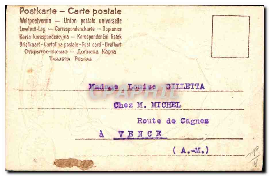 CPA Fantaisie Femme  — Verso