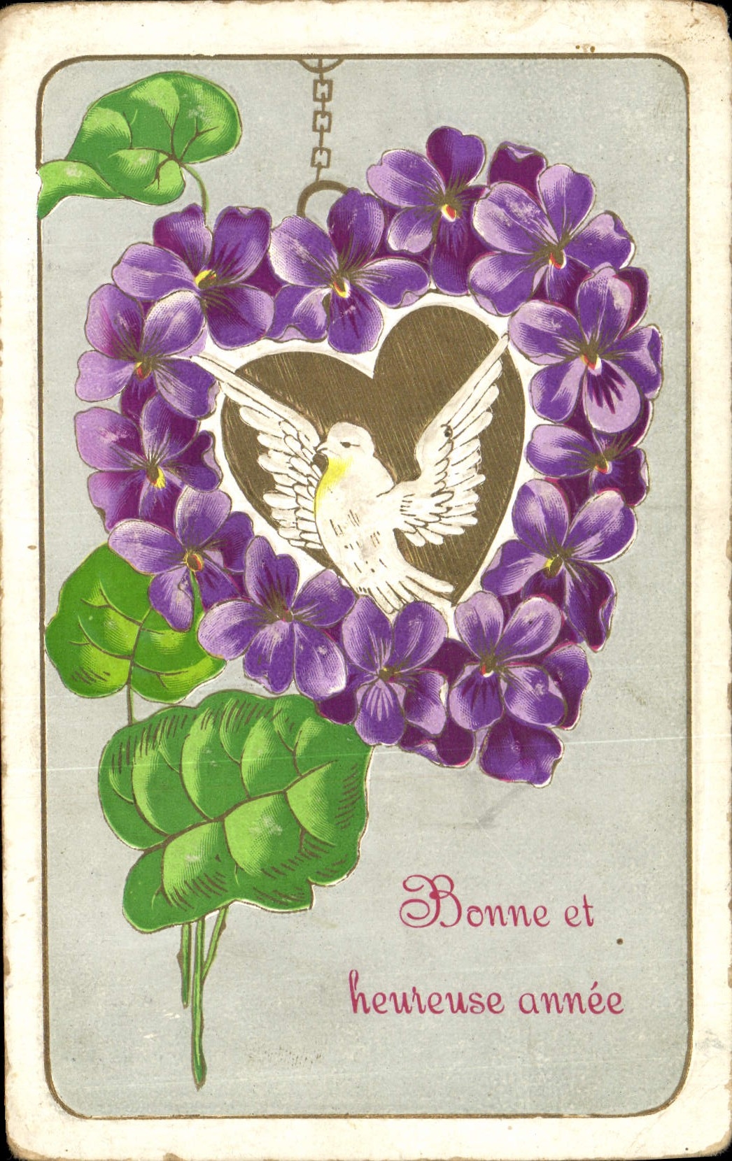 CPA Fantaisie Fleurs Colombes Coeur 