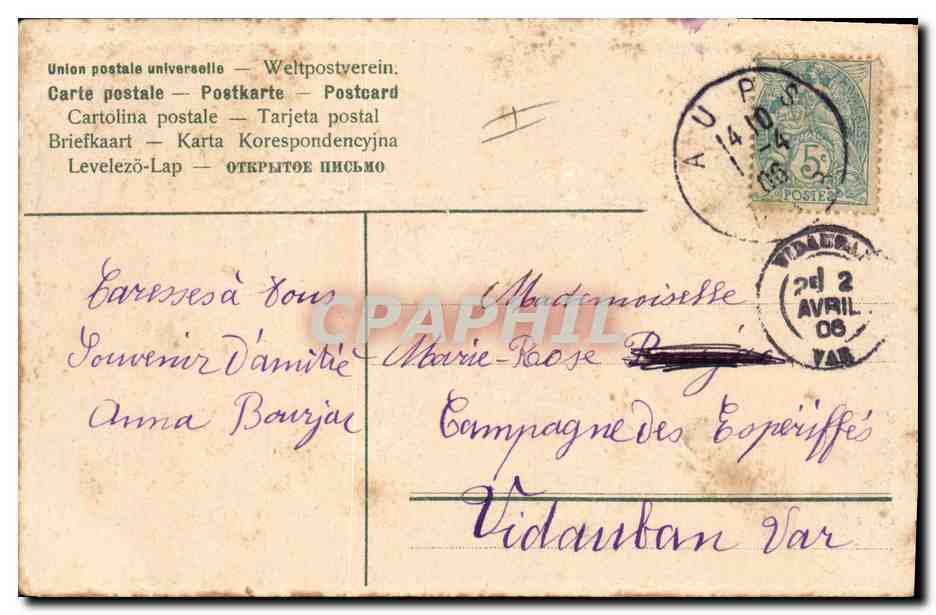 CPA Fantaisie Fleurs Oiseaux  — Rückseite