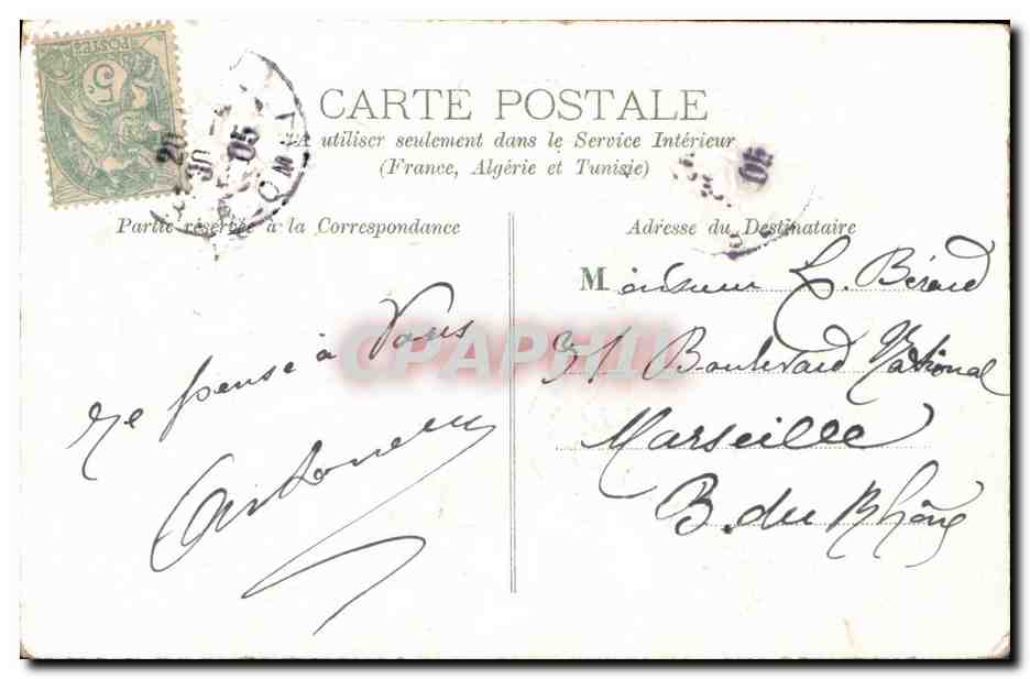 CPA Fantaisie Fleurs Trefles  — Verso