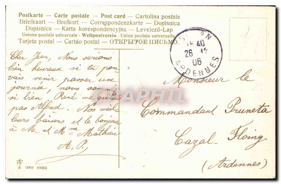 CPA Fantaisie Fleurs  — Verso