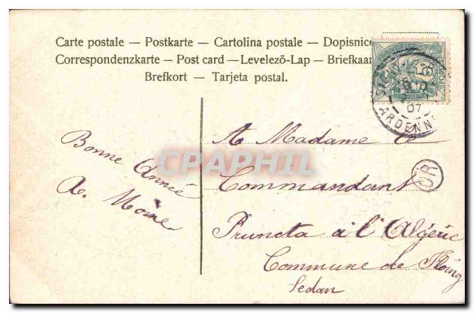 CPA Fantaisie Fleurs Ballon Dirigeable  — Verso