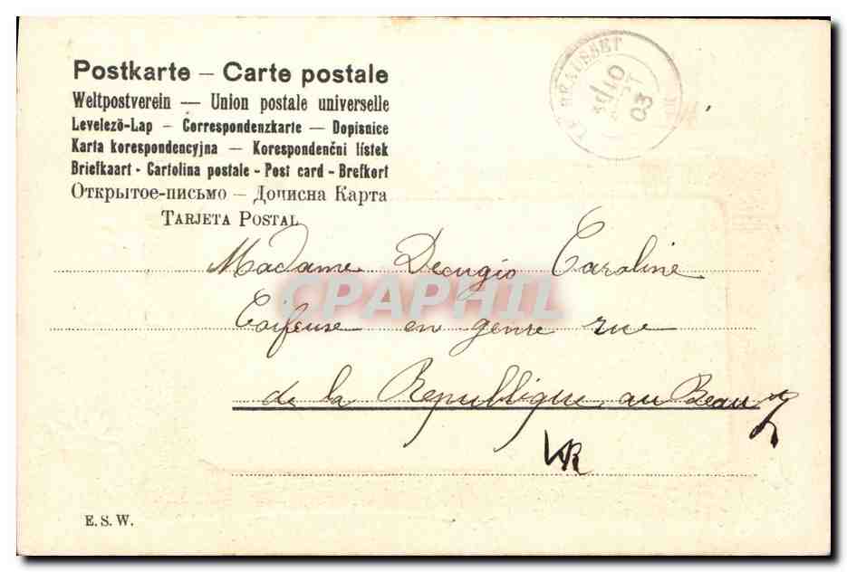 CPA Fantaisie Fleurs  — Verso