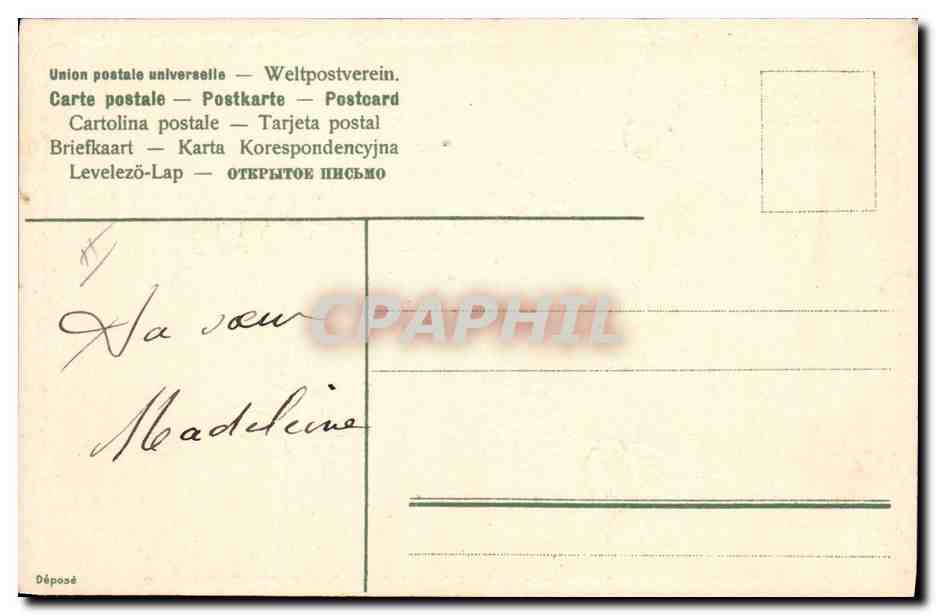 CPA Fantaisie Fleurs Oiseaux  — Verso