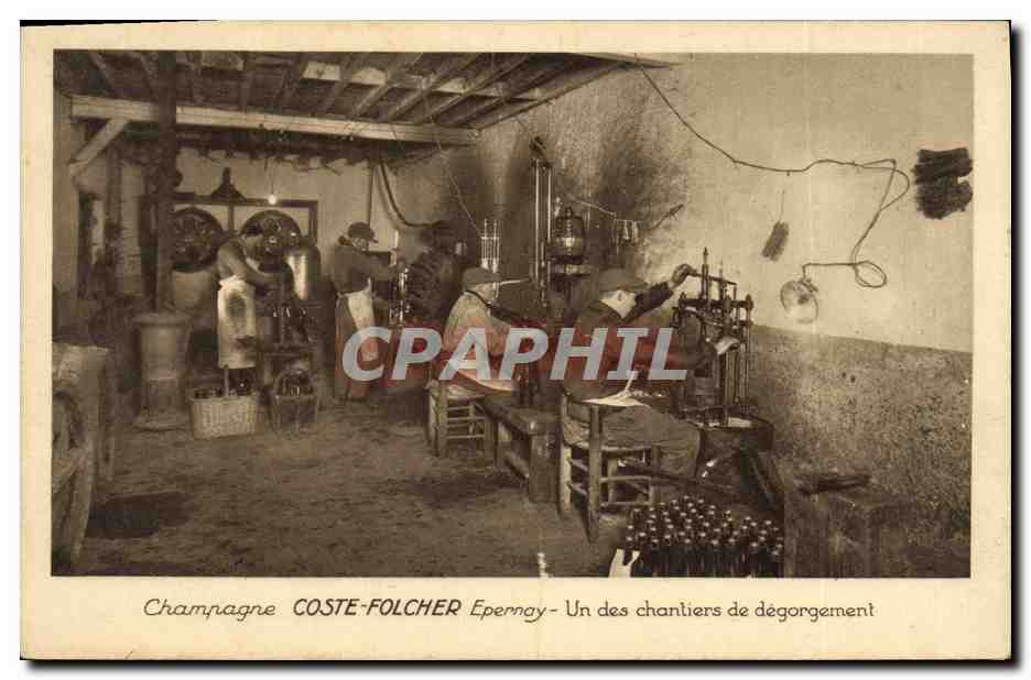 Champagne COSTE-FOLCHER Épernay — Un des chantiers de dégorgement