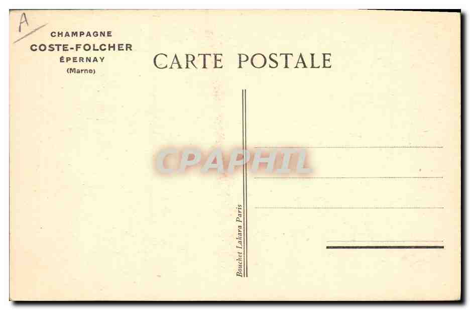 Champagne COSTE-FOLCHER Épernay — Un des chantiers de dégorgement — Verso