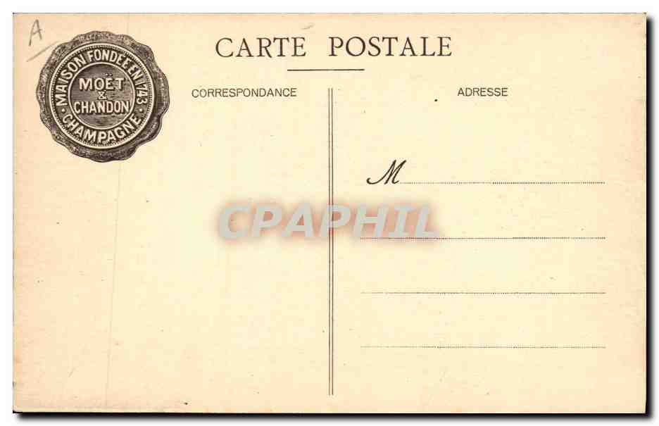 Préparation de la Futaille pour les Vendanges — Moët et Chandon — Phot. Em. Choque, Imp. Edil. Epernay — Reverso