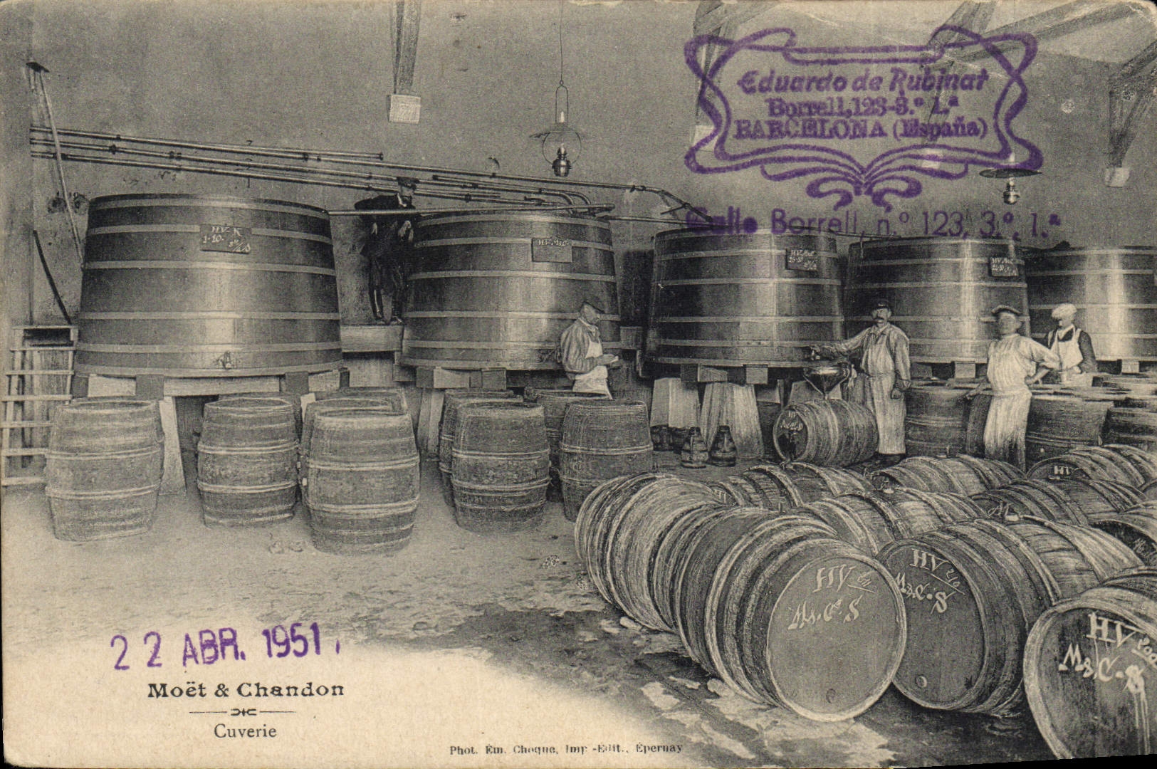 Cuverie de Moët & Chandon — Epernay — Phot. Km. Cheque, Imp. Epernay