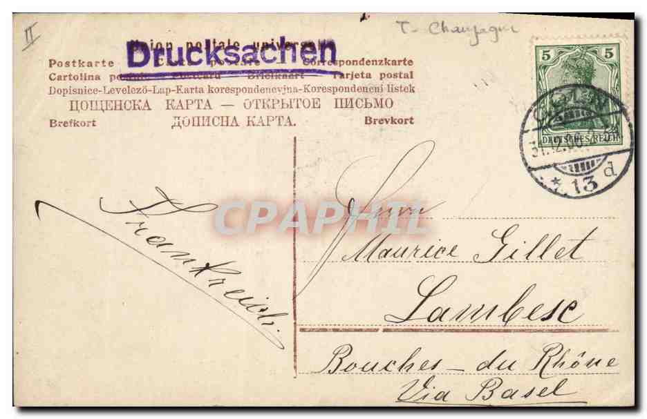 CPA Fantaisie Femme Champagne  — Rückseite