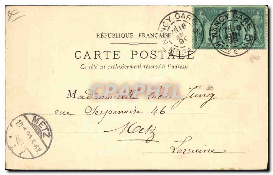 CPA Publicite Les bras de la Venus Colle Seccotine Carte 1899  — Verso