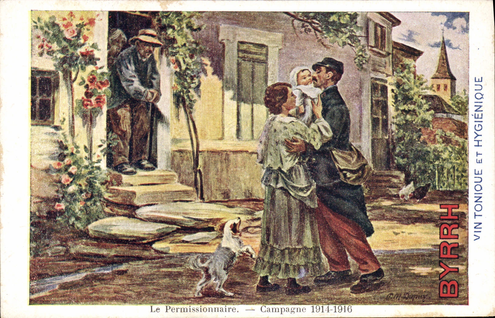 CPA Publicite Byrrh Le permissionnaire Militaria Vin tonique et Hygienique 