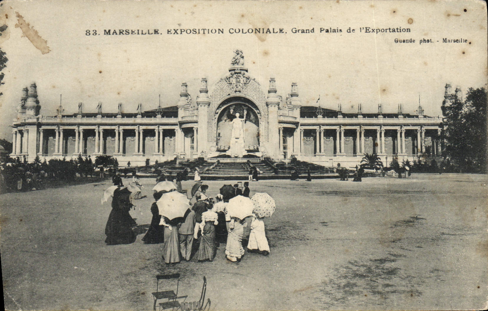 CPA Publicite Marseille Exposition Coloniale Grand Palais de l'Exportation Brusa Baquet 