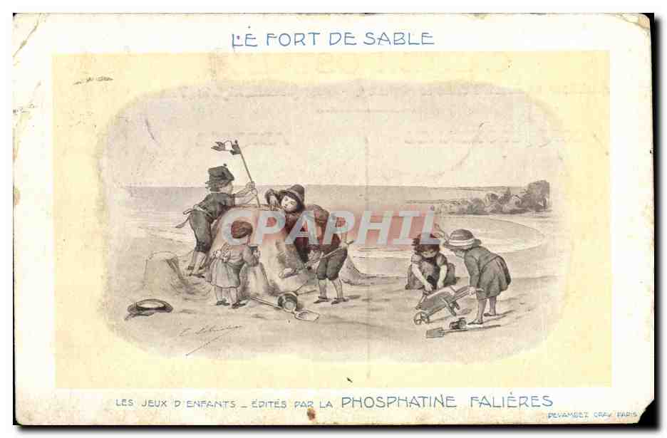 CPA Publicite Le fort de sable Phosphatine Falieres Enfants 