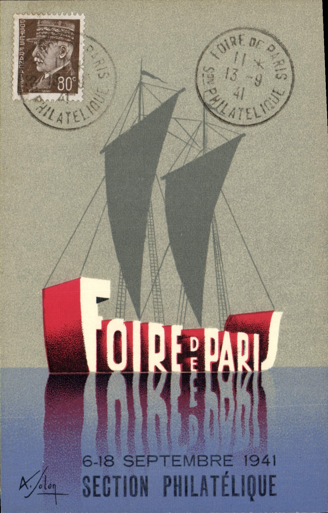 CPA Publicite Foire de Paris Septembre 1941 Section Philatelique 