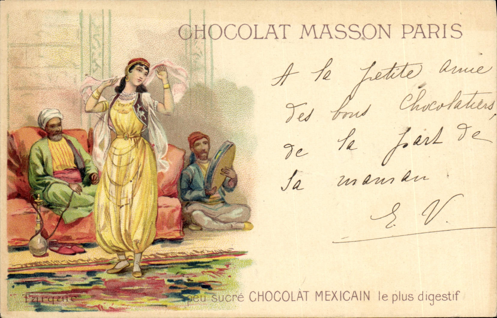 CPA Publicite Chocolat Masson Paris Chocolat Mexicain Danseuse 