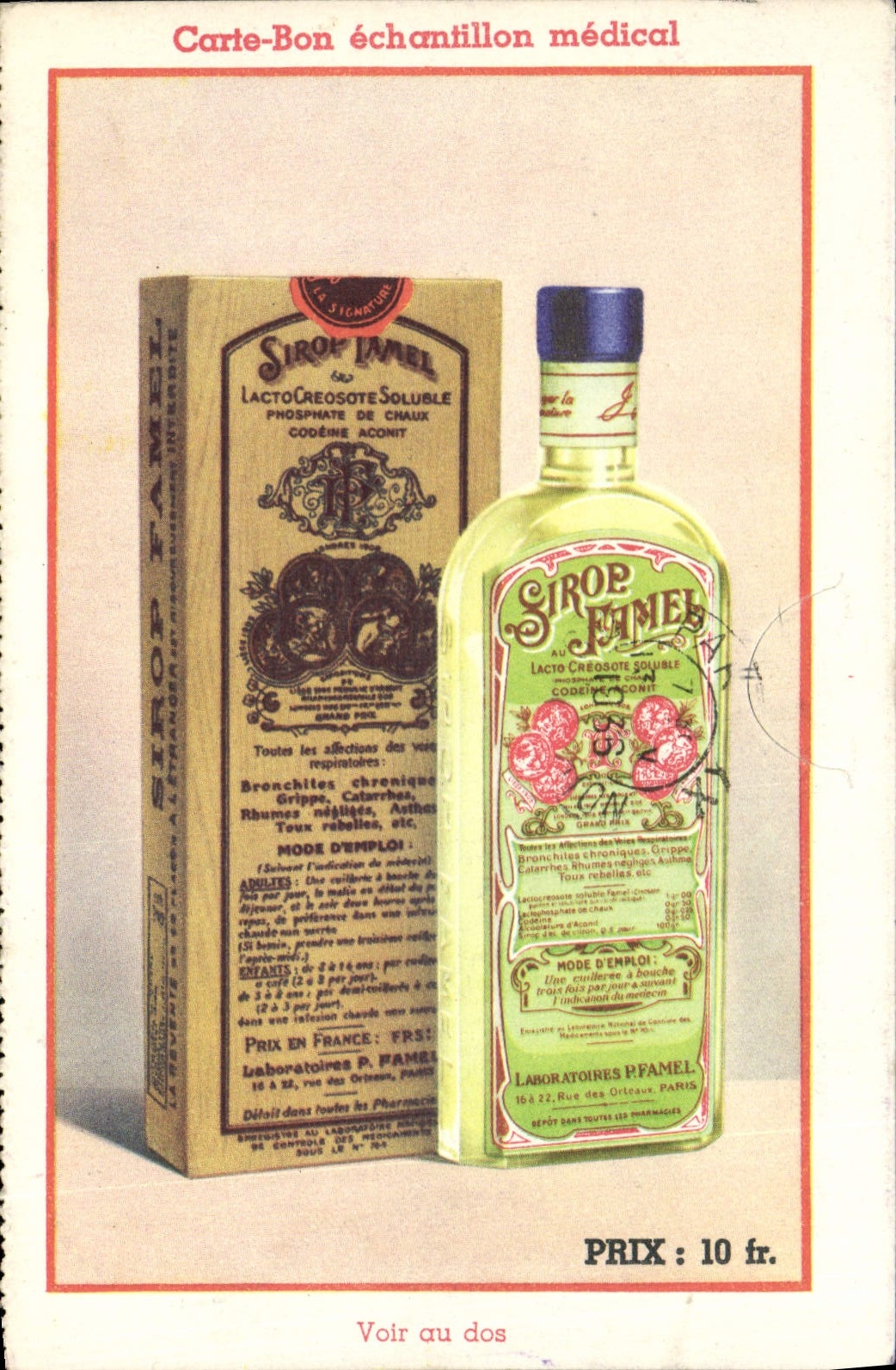 CPA Publicite Sirop Famel Laboratoires Famel Rue des Oreaux 