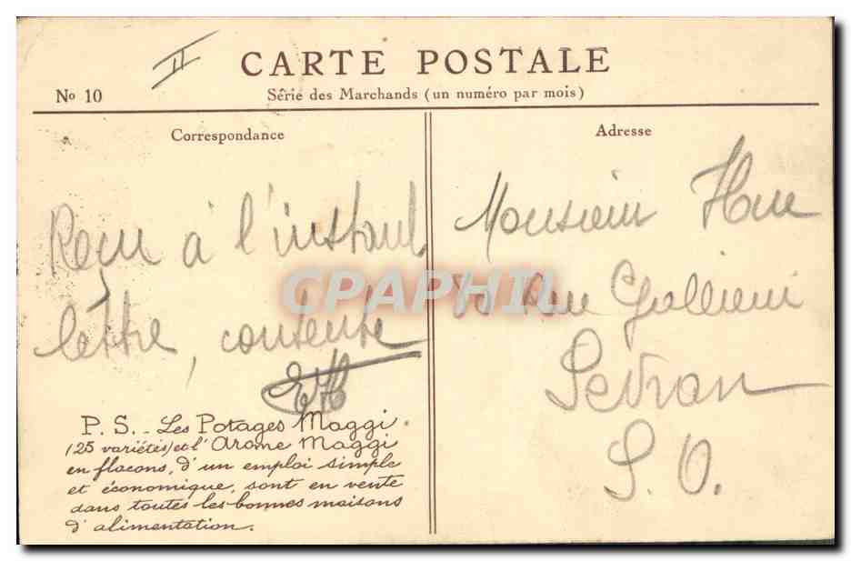 CPA Publicite Marchand de produits Maggi  — Verso