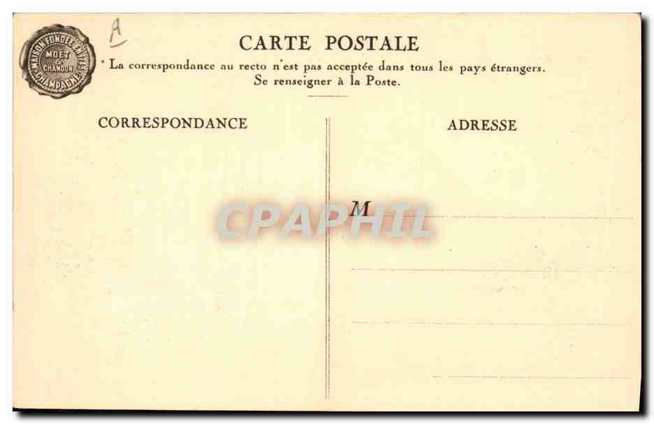 CPA Publicite Champagne Moet & Chandon Pierrot  — Verso