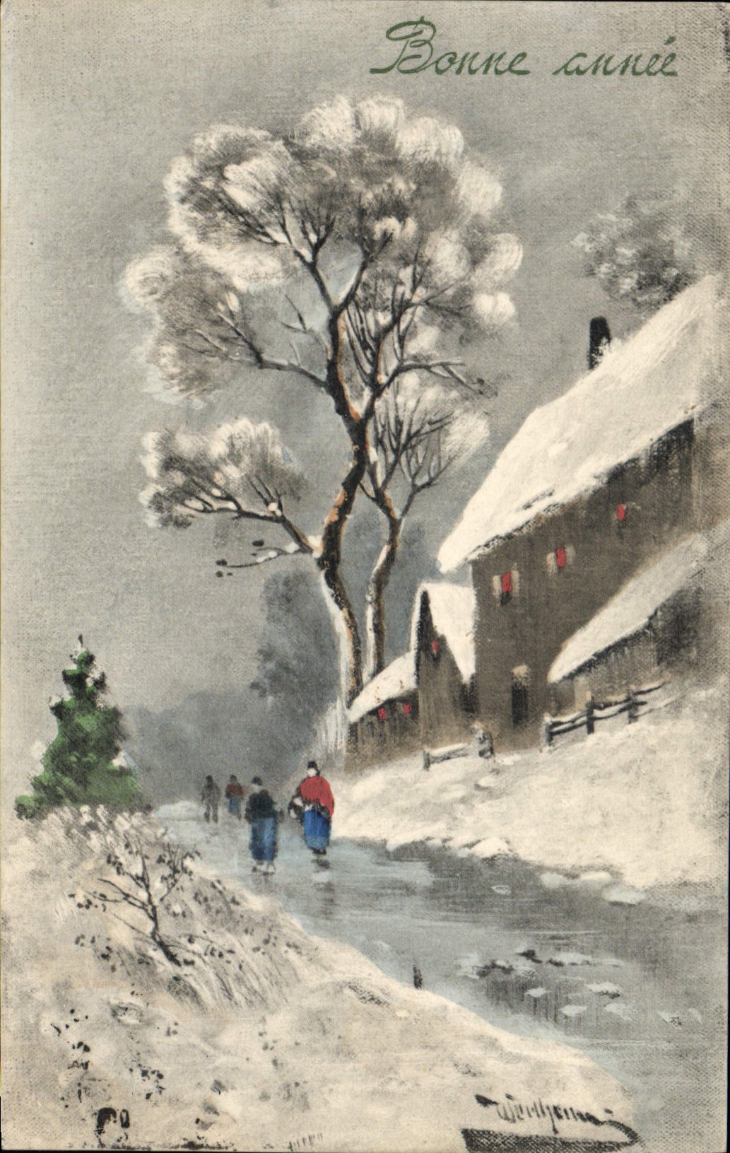 CPA Fantaisie Illustrateur Bonne annee 
