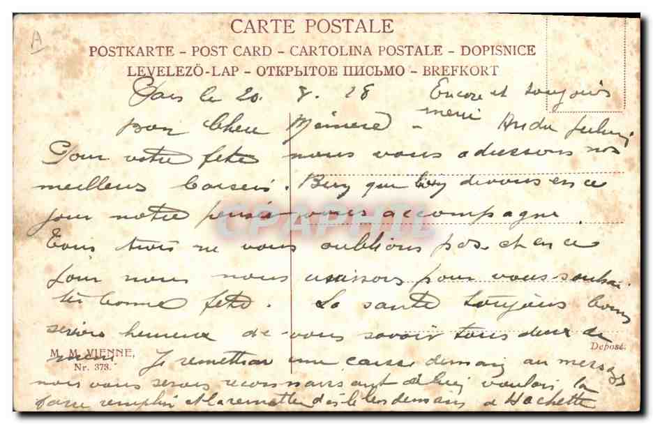 Sainte Jeanne — Alice Martineau — M. M. Vienne, Nr. 373 — Rückseite