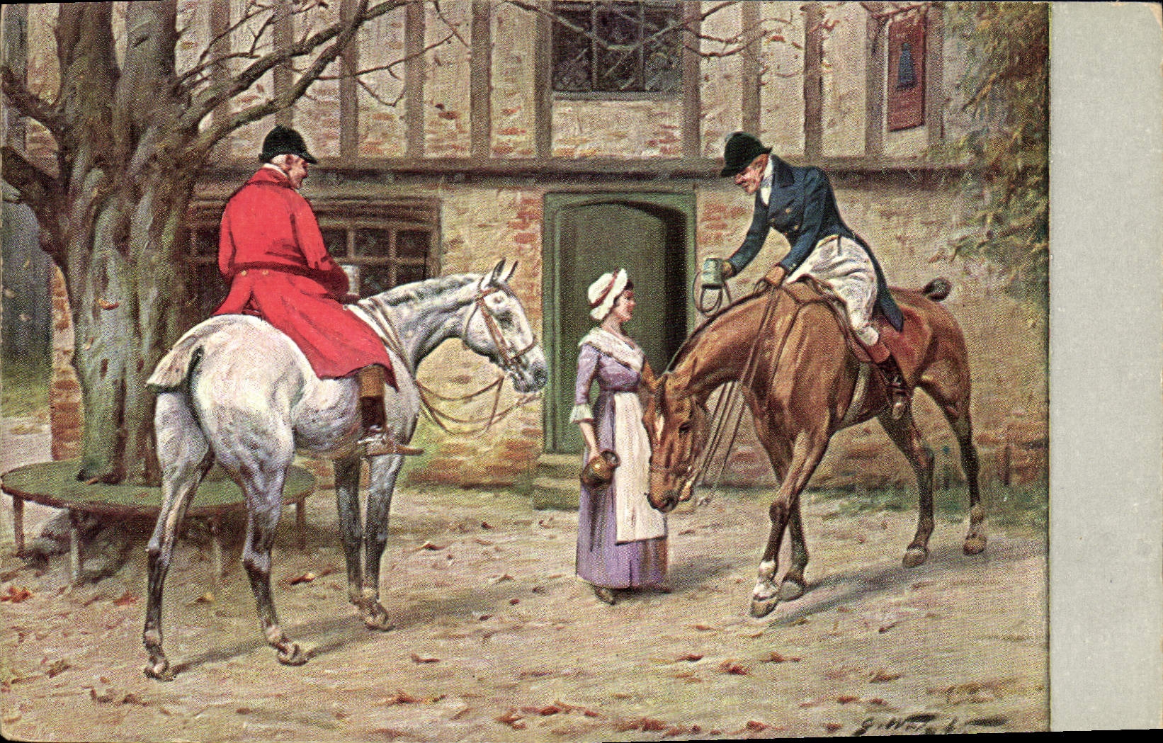 CPA Fantaisie Illustrateur Chevaux Hippisme 