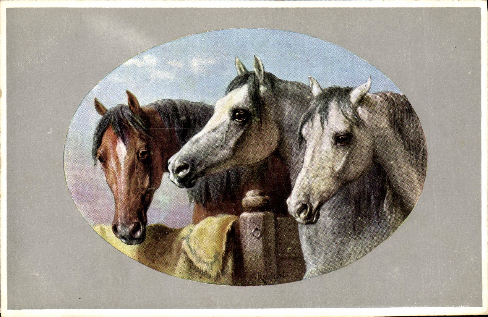 Trois chevaux — œuvre de R. Reindert — M. M. Vienne, n° 182