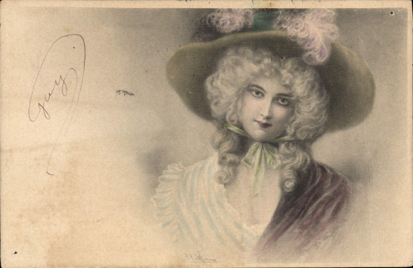 CPA Fantaisie Illustrateur Femme 