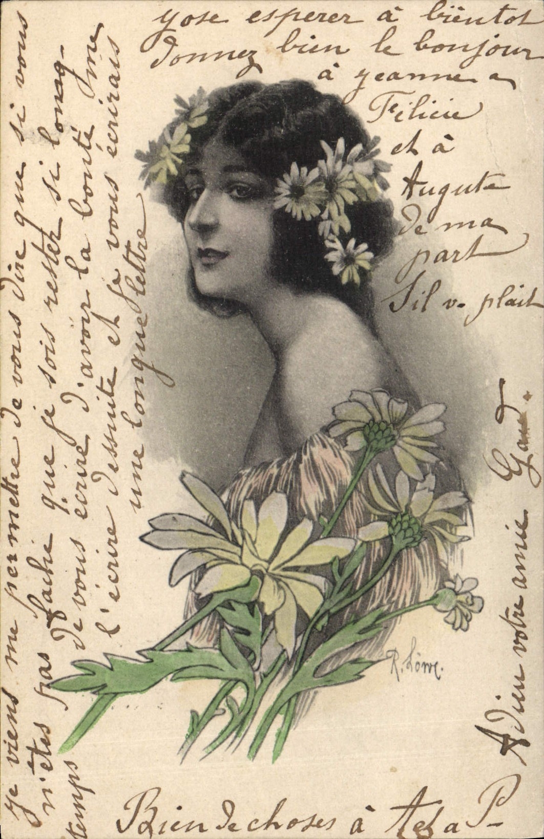 CPA Fantaisie Illustrateur Femme 