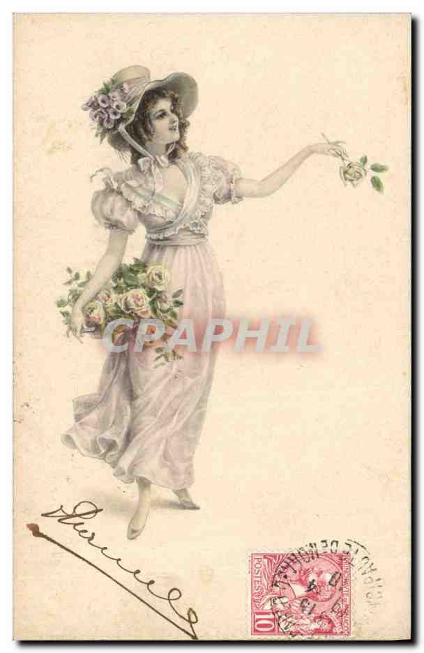 CPA Fantaisie Illustrateur Femme 