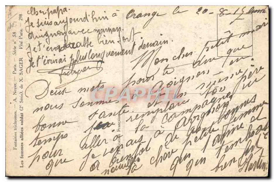 CPA Fantaisie Illustrateur Femme Bresil Au service de l'entente Militaria  — Rückseite