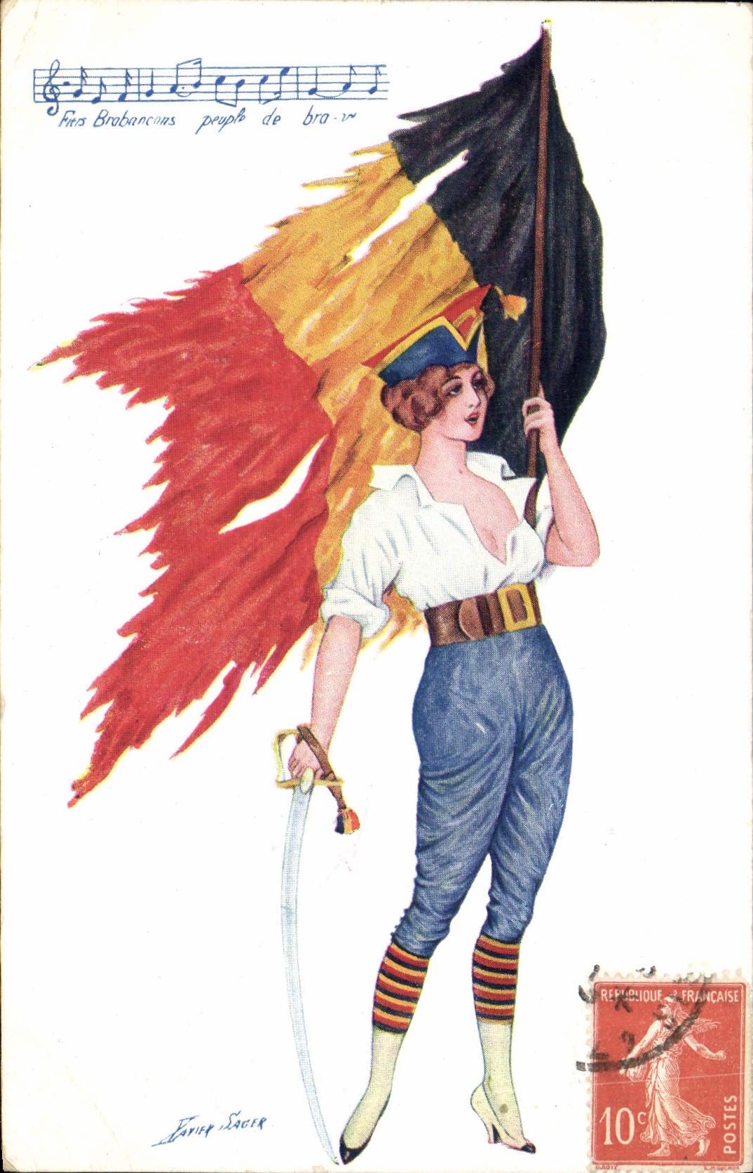 CPA Fantaisie Illustrateur Femme Belgique