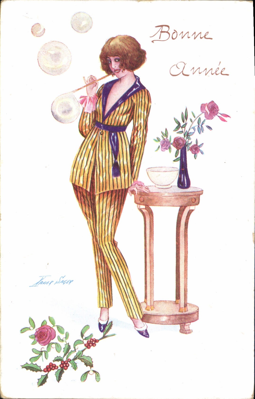 CPA Fantaisie Illustrateur Sager Femme 