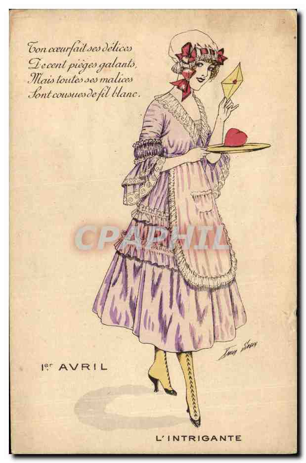 CPA Fantaisie Illustrateur Sager Femme L'intrigante 1er Avril 