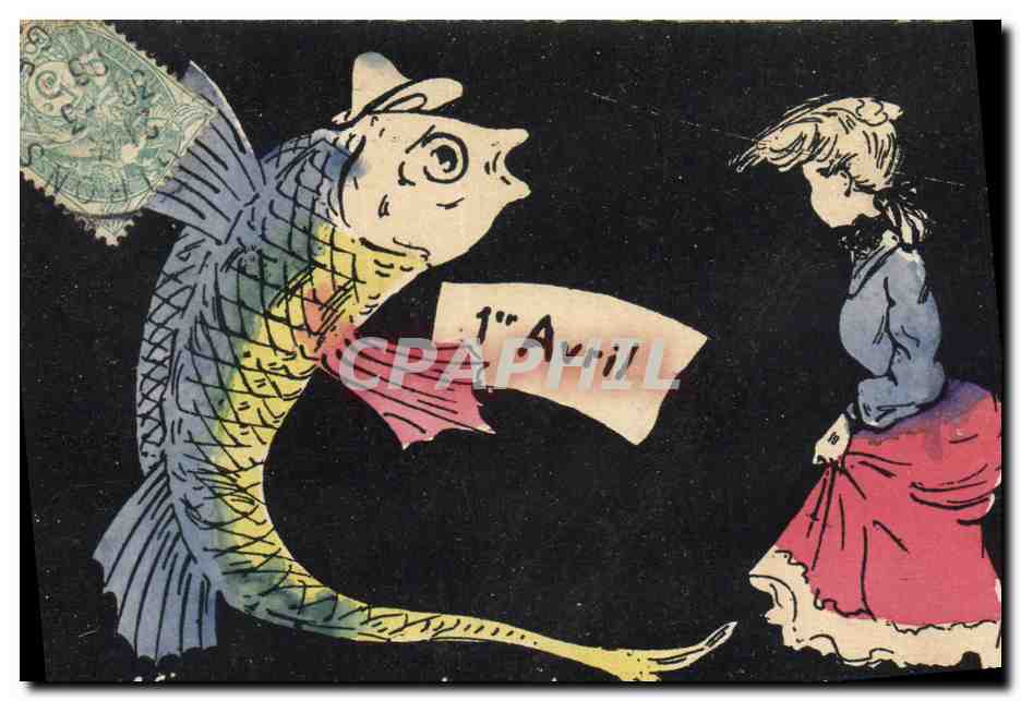 CPA Fantaisie Illustrateur Sager Femme 1er Avril Poisson 