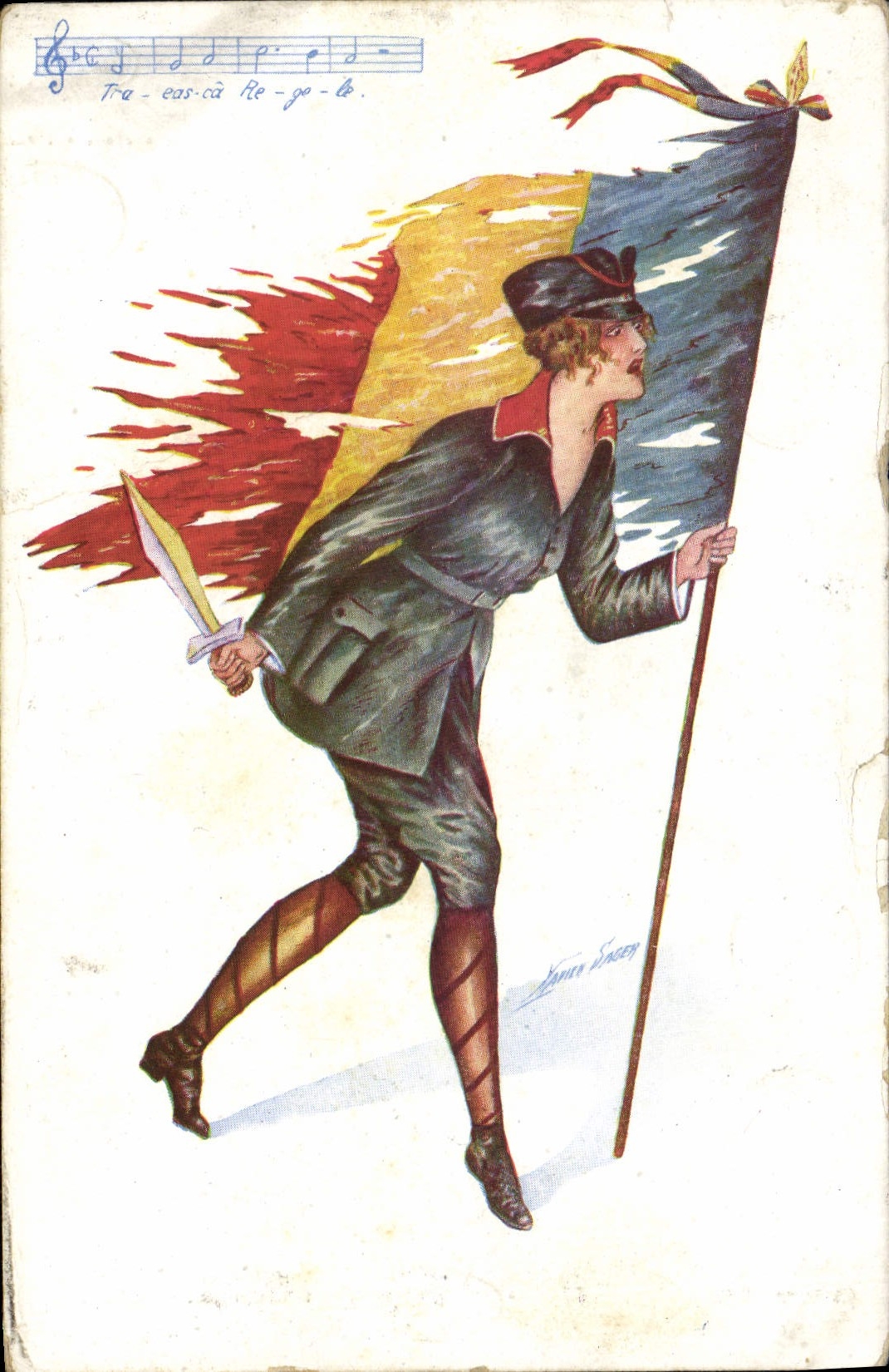 CPA Fantaisie Illustrateur Sager Femme Belgique 