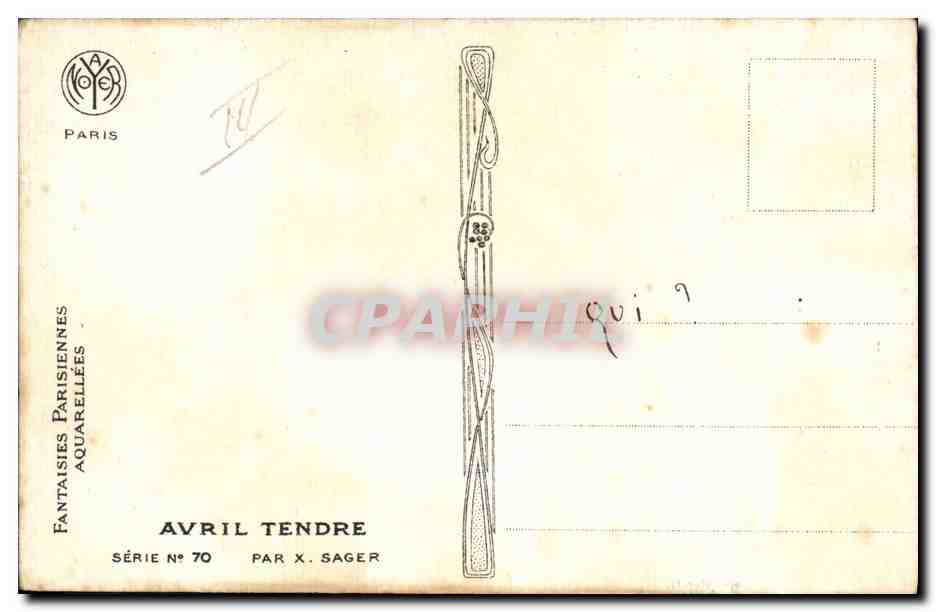 CPA Fantaisie Illustrateur Sager Femme Ange 1er Avril  — Rückseite