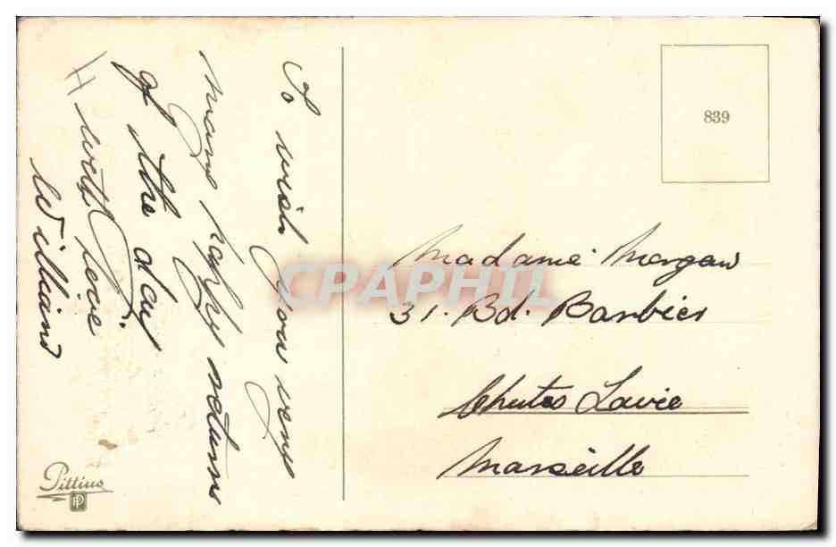 CPA Fantaisie Fleurs Fer a cheval  — Rückseite
