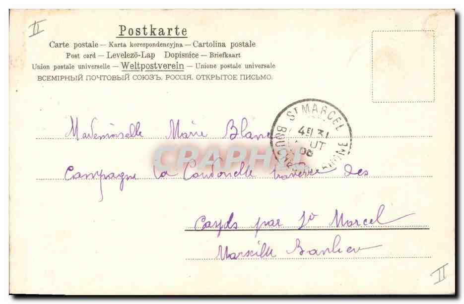 CPA Fantaisie Fleurs  — Rückseite