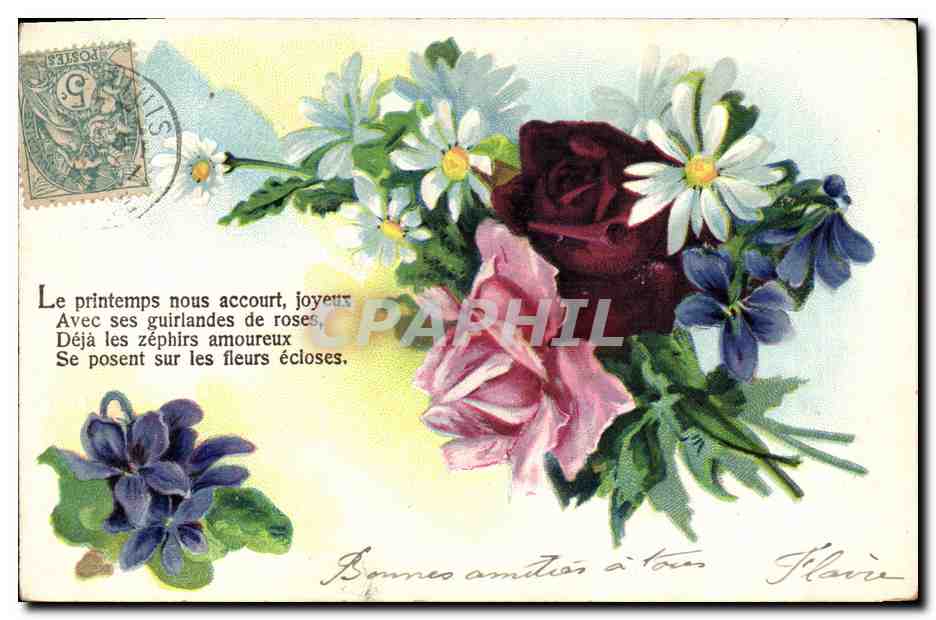 CPA Fantaisie Fleurs 