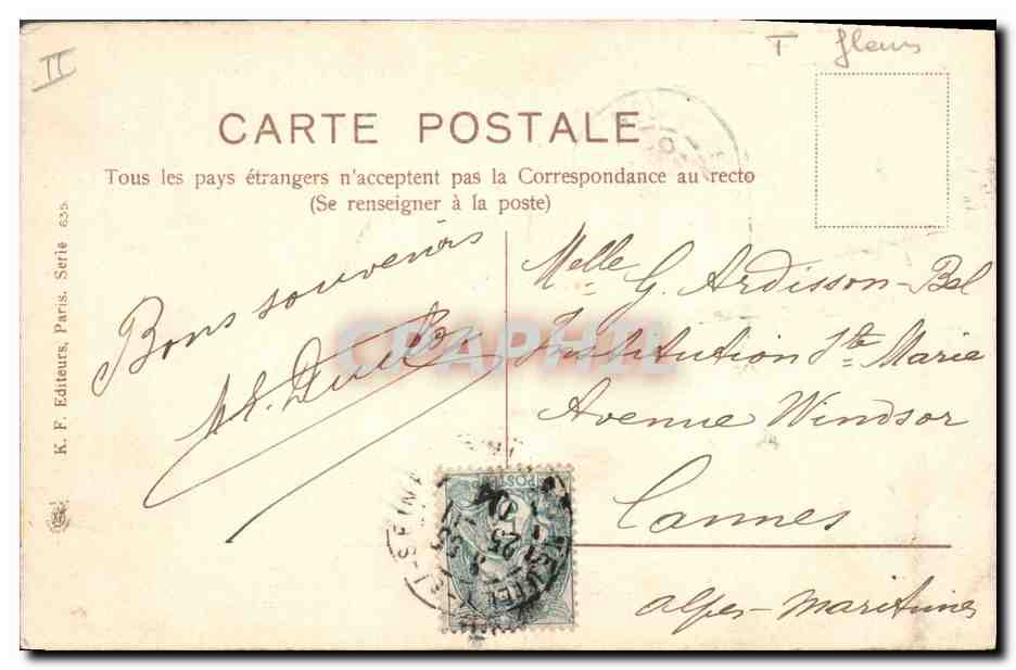 CPA Fantaisie Fleurs Perce Neige Myosotis — Rückseite