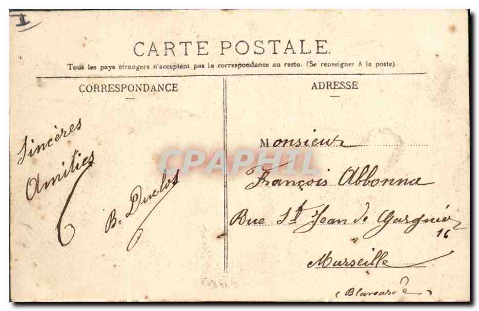 CPA Phare et le port Cannes Pecheur — Rückseite