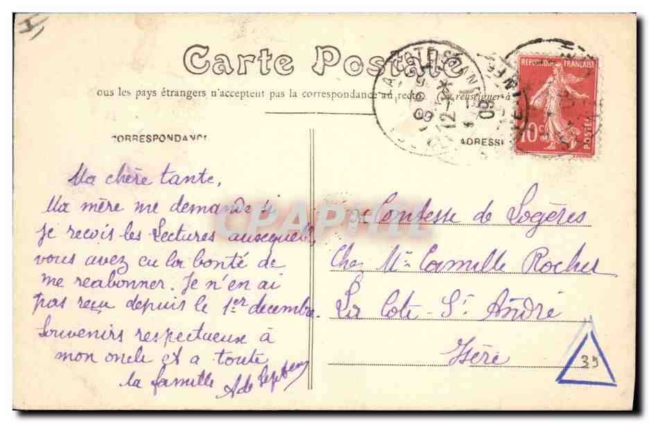 CPA Phare un jour de tempete Dieppe — Rückseite